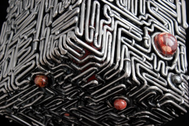 metal art - handmade sculptures - steel maze cube sculpture - mccallister sculpture - scottsdale art